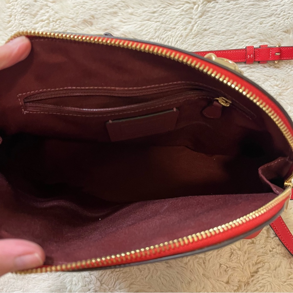 coach katy satchel red purse bag crossbody new - Picture 4 of 8